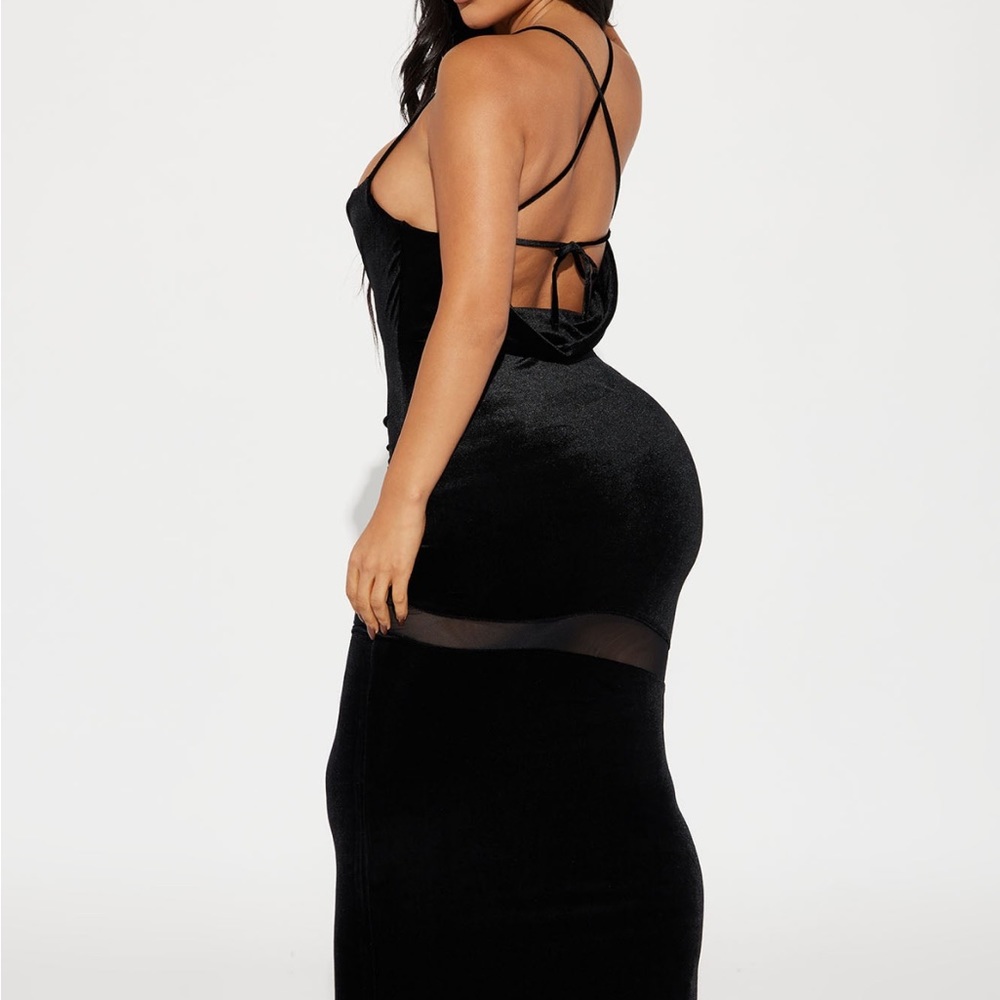 VELVET MAXI DRESS - Picture 2 of 4
